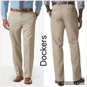 Dockers straight fit slacks khaki navy stripe